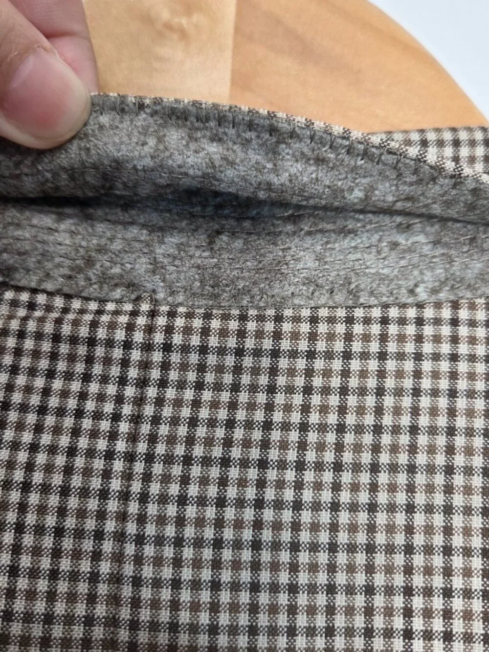 Brooks Brothers 1818 Madison Blazer Brown Gingham Plaid Silk Wool Sport Coat 46R